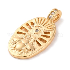Brass Pendants With Clear Cubic Zirconia&nbsp;KK-S403-04G