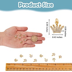 10Pcs Brass Micro Pave Clear Cubic Zirconia Charms&nbsp;ZIRC-SZ0002-06