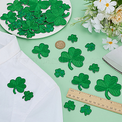 34Pcs 4 Styles Clover Embroidered Cloth Patch&nbsp;PATC-FG0003-43