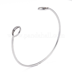 Non-Tarnish Adjustable 304 Stainless Steel Cuff Bangle Making&nbsp;STAS-F274-09P
