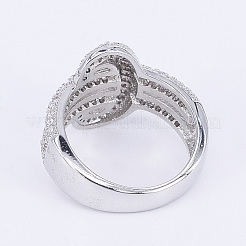 Brass Micro Pave Cubic Zirconia Finger Rings&nbsp;RJEW-E145-30P