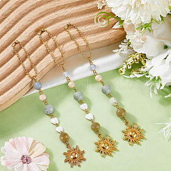 3Pcs Natural Gemstone Beads Pendant Decorations&nbsp;HJEW-CN0001-49