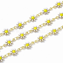 Handmade Eanmel Daisy Flower Link Chains&nbsp;CHC-F015-05G-02