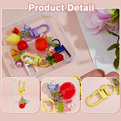 10Pcs 5 Styles Fruit Resin & Acrylic Pendant Decorations&nbsp;HJEW-FH00099