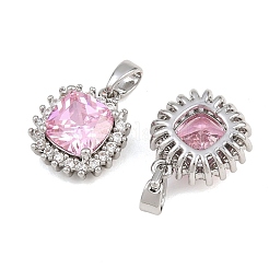 Brass Micro Pave Cubic Zirconia Charms&nbsp;CU-CBAA6E8-06P-02