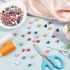 130Pcs 13 Colors 1-Hole Resin Imitation Pearls Shank Buttons&nbsp;BUTT-NB0001-74