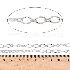 304 Stainless Steel Textured Oval Link Chains&nbsp;CHS-P028-11P
