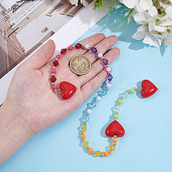 1Pc Alloy & Acrylic Heart Beaded Charms for Bag Embellishments&nbsp;FIND-NB0006-95