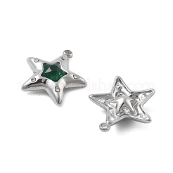304 Stainless Steel Micro Pave Cubic Zirconia Pendants&nbsp;STAS-Z121-44P