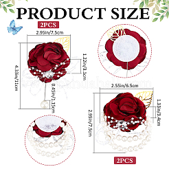 2Sets Silk Cloth Imitation Flower Wrist&nbsp;AJEW-CP0008-45