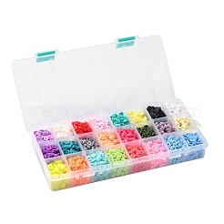 240g 24 Colors Handmade Polymer Clay Beads&nbsp;CLAY-JP0001-10-6mm