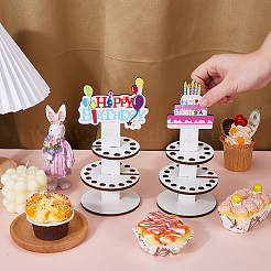 2Pcs 2 Styles Wood 3-Tier Cupcake Stand&nbsp;DIY-DC0003-99