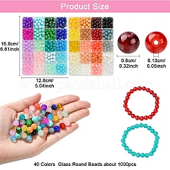 1000Pcs 40 Colors Baking Paint Imitation Jade Glass Round Beads&nbsp;DGLA-YW0001-32