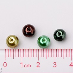 Choc-Mint Mix Pearlized Glass Pearl Beads&nbsp;HY-X006-8mm-04