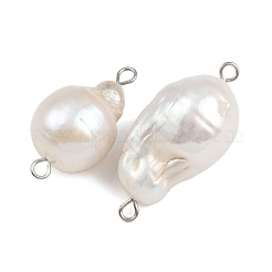 Natural Freshwater Pearl Keshi Pearl Teardrop Connector Charms&nbsp;STAS-D378-13P