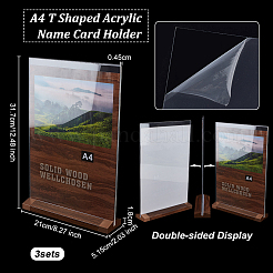 A4 T Shaped Acrylic Name Card Holder&nbsp;ODIS-WH0078-52