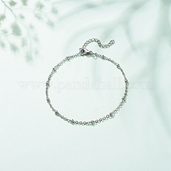 Non-Tarnish 304 Stainless Steel Satellite Chains Anklet for Women&nbsp;AJEW-AN00501