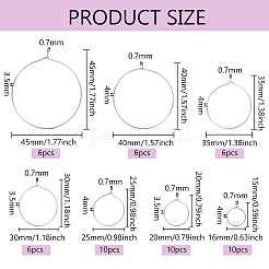 54Pcs 7 Styles Brass Hoop Earring Findings&nbsp;KK-BC0013-33P