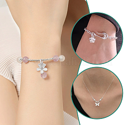 4Pcs 2 Styles 925 Sterling Silver Charms with Jump Rings & 925 Stamp&nbsp;STER-PH0003-44
