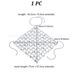 Iron & Clear Acrylic Chest Bikini Body Chains for Sexy Women&nbsp;AJEW-WH0348-730