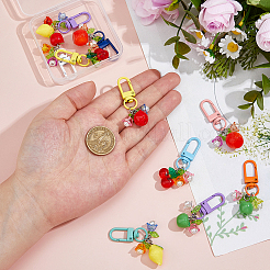 10Pcs 5 Styles Fruit Resin & Acrylic Pendant Decorations&nbsp;HJEW-FH00099