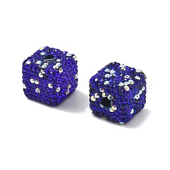 Cube Shape Polymer Clay Rhinestone Beads&nbsp;CLAY-NH0001-08