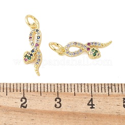 Brass Micro Pave Cubic Zirconia Pendants&nbsp;KK-U056-52G