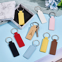 48Pcs 6 Colors PU Leather Keychains&nbsp;KEYC-PH0002-23