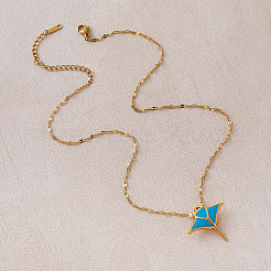 304 Stainless Steel Ocean Ray Fish Pendant Necklaces for Women&nbsp;RI8300