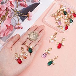 20Pcs 5 Colors Faceted Teardrop Glass Pendants&nbsp;HJEW-SC0001-16