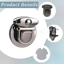 6Pcs Flat Round Alloy Bag Tuck Lock Clasps&nbsp;FIND-CP0003-23B