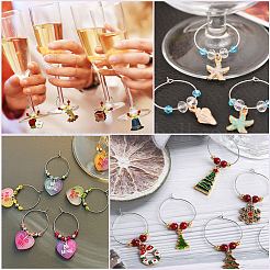 200Pcs Brass Wine Glass Charm Rings&nbsp;KK-SP0001-31B-P