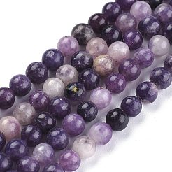 Natural Lepidolite/Purple Mica Stone Beads Strands&nbsp;G-K415-6mm