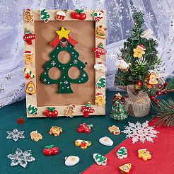 60cs 2 Styles Christmas Opaque Resin Decoden Cabochons&nbsp;RESI-SP0001-02B