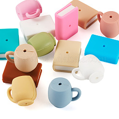 14Pcs 14 Styles Book Shape Silicone Beads&nbsp;SIL-TA0002-71
