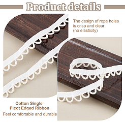 10 Yards Cotton Single Picot Edged Ribbon&nbsp;OCOR-WH0070-142A