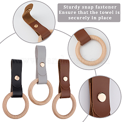 3Pcs 3 Colors PU Leather Towel Holder&nbsp;HJEW-CN0001-36