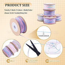5 Rolls 5 Colors Segment Dyed Macrame Cotton Cord&nbsp;OCOR-TA0004-05C