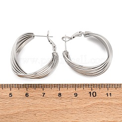 Brass Twist Hoop Earrings&nbsp;EJEW-R025-30P