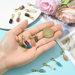 16Pcs 8 Colors Natural Gemstone Pendant Decorations&nbsp;HJEW-YW00209