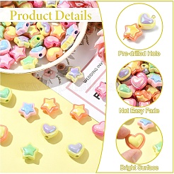 30Pcs 5 Colors Opaque Acrylic Beads&nbsp;SACR-YW0001-88A