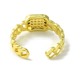 Brass Micro Pave Cubic Zirconia Open Cuff Rings&nbsp;RJEW-K256-35G