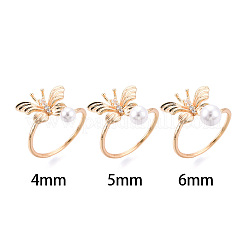 Butterfly Shape Brass Micro Pave Clear Cubic Zirconia Cuff Ring Settings&nbsp;KK-T076-50G