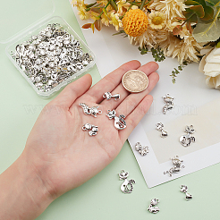80Pcs 4 Style Tibetan Style Alloy Pendants&nbsp;TIBEP-PH0001-37