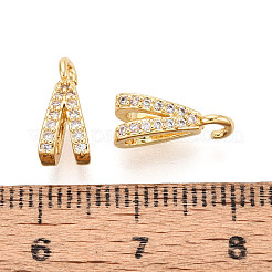 Brass Micro Pave Clear Cubic Zirconia Charms&nbsp;KK-N276-18G