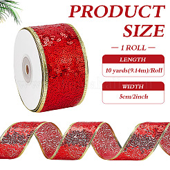 Christmas Theme 10 Yards Polyester Ribbon&nbsp;OCOR-WH0070-238C
