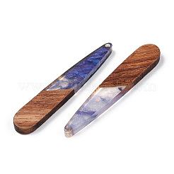 Transparent Resin & Walnut Wood Pendants&nbsp;RESI-ZX017-44