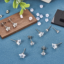 40Pcs 5 Size Crystal Rhinestone Tiny Star Stud Earrings&nbsp;EJEW-TA0001-13