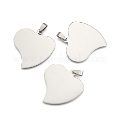 Non-Tarnish 201 Stainless Steel Heart Stamping Blank Tag Pendants&nbsp;STAS-S030-13