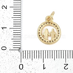 Rack Plating Brass Micro Pave Cubic Zirconia Pendants&nbsp;KK-H509-27G